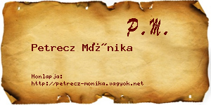 Petrecz Mónika névjegykártya